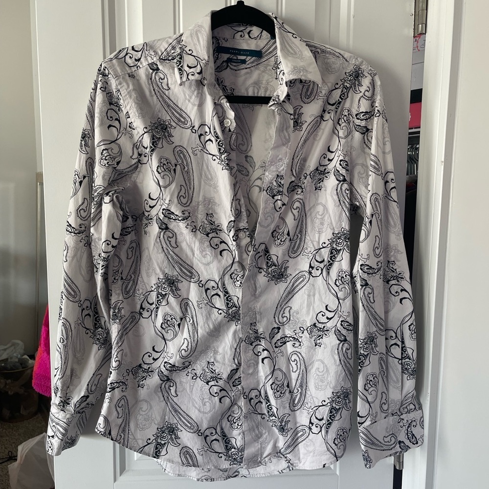 Perry Ellis Paisley Print Button Up